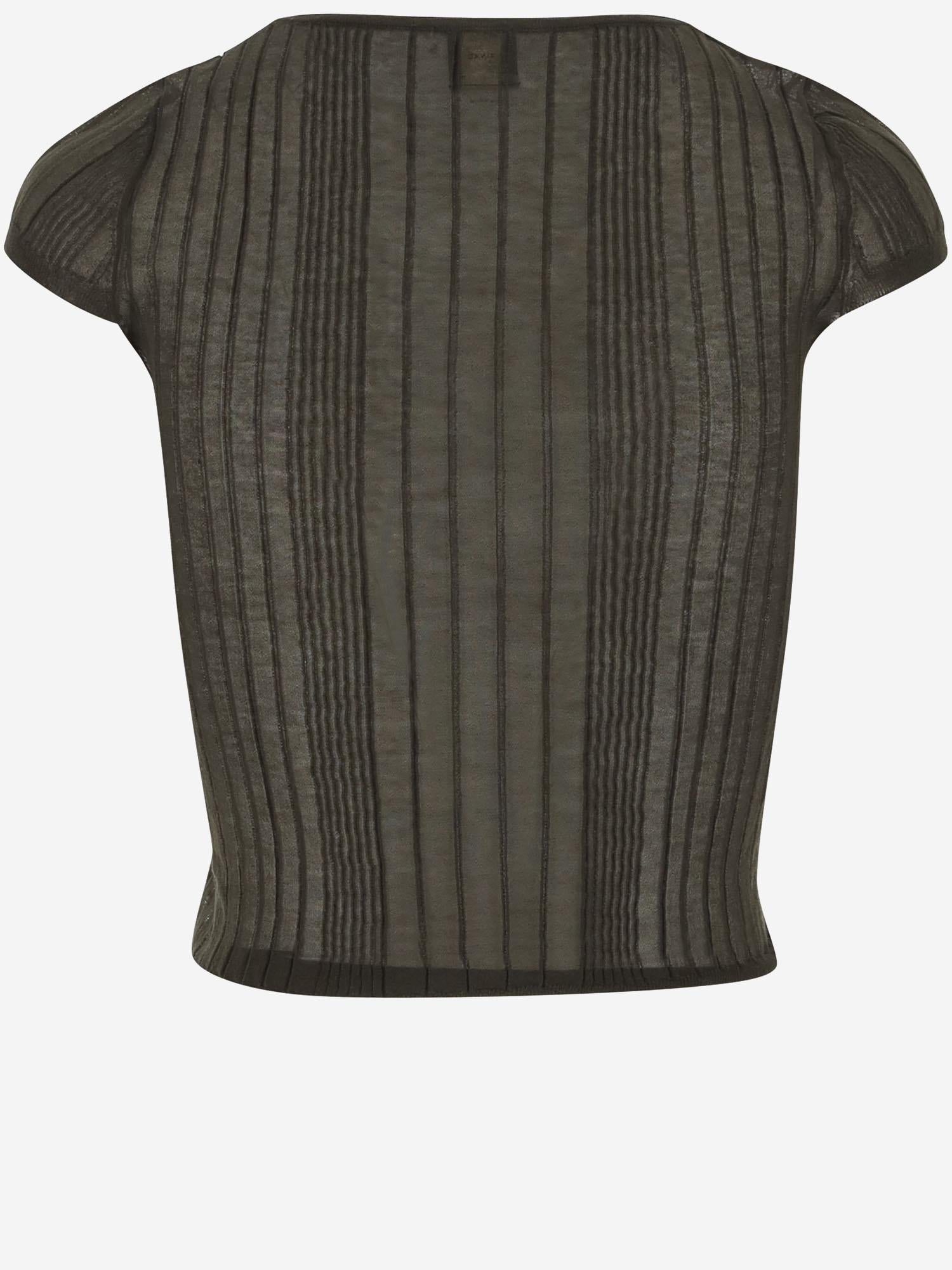 T-shirt in maglia semi trasparente di misto cotone 104773 A1NDX18 PINKO 