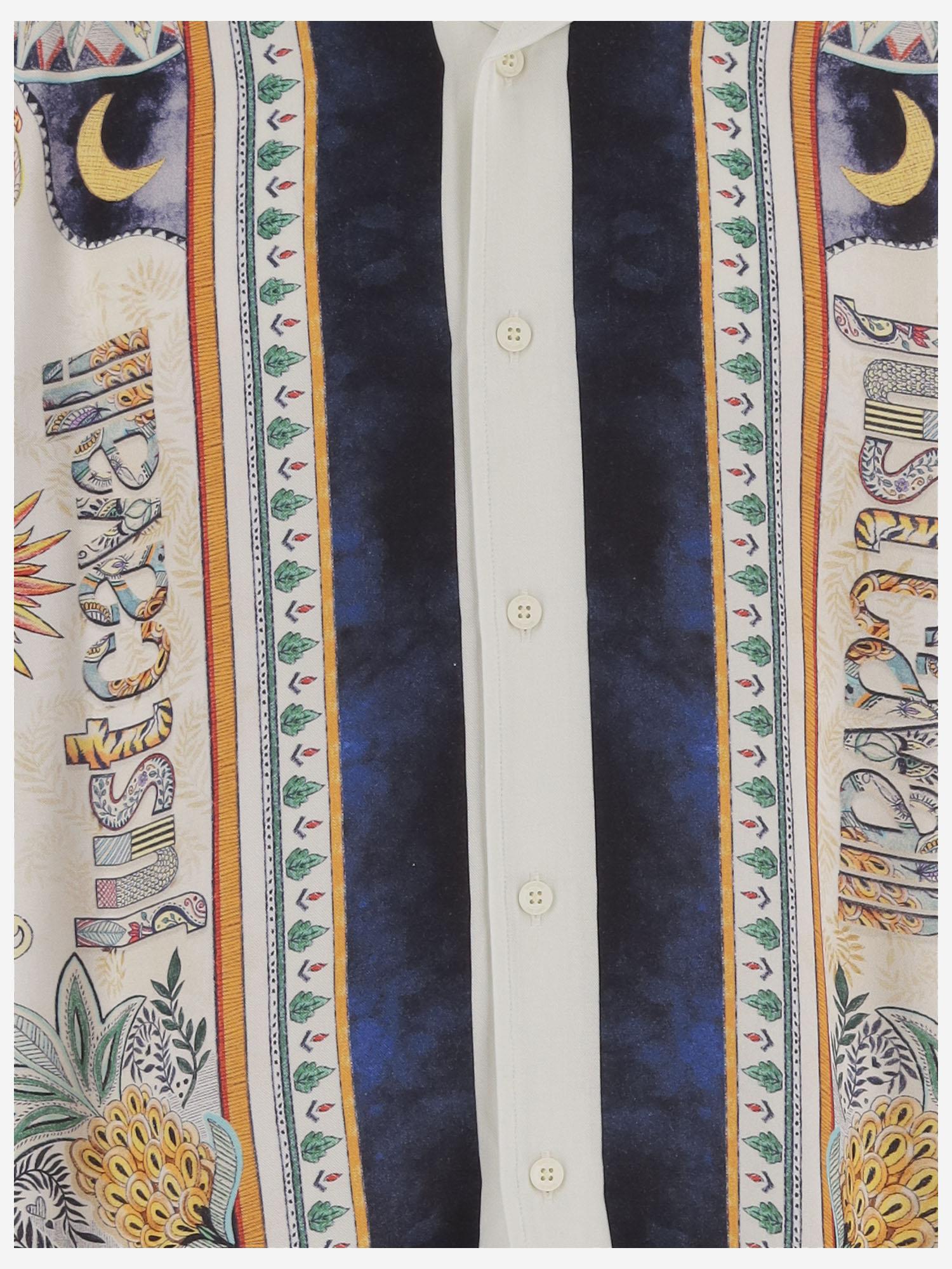 CAMICIA IN VISCOSA CON LOGO E STAMPA FANTASIA 80OALF04 CNF05004 JUST CAVALLI 