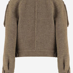 GIACCA IN MISTO LANA CON SCIARPA 8114465 BISCUIT/BISCUIT CHK BURBERRY 