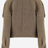 GIACCA IN MISTO LANA CON SCIARPA 8114465 BISCUIT/BISCUIT CHK BURBERRY 