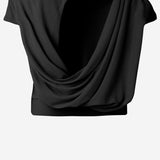 T-shirt nera in misto viscosa TOW00912AJ00253 990 JACQUEMUS 