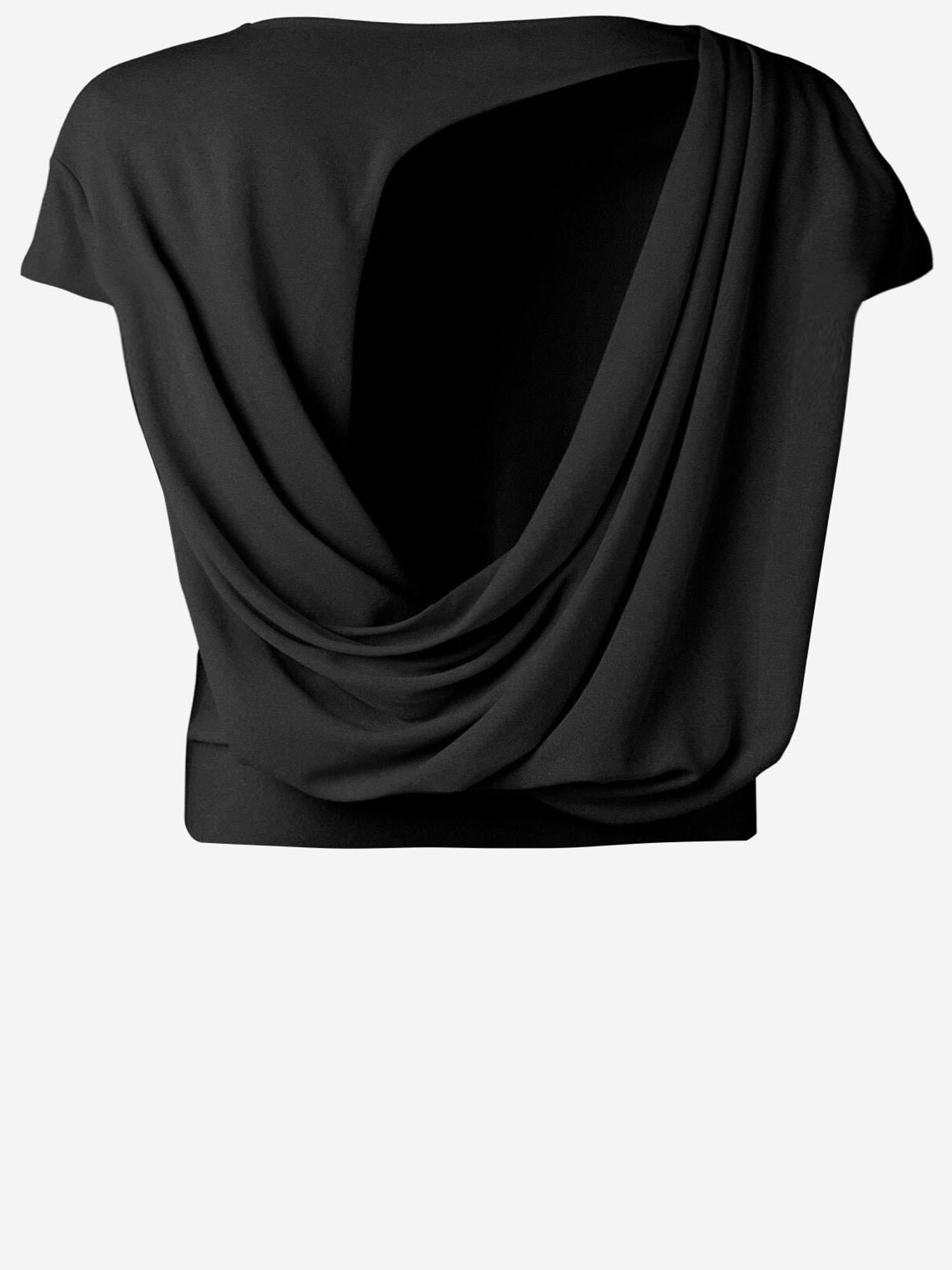 T-shirt nera in misto viscosa TOW00912AJ00253 990 JACQUEMUS 