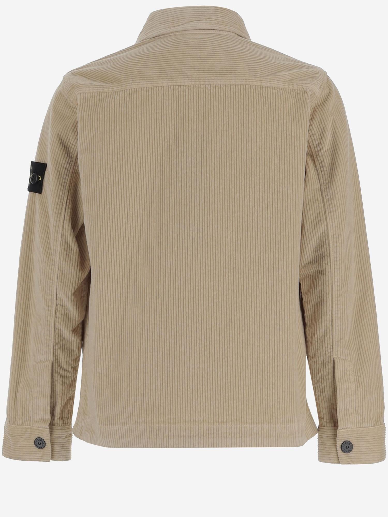 CAMICIA IN VELLUTO DI MISTO COTONE STRETCH 1200003 S0199V0095 STONE ISLAND KIDS 