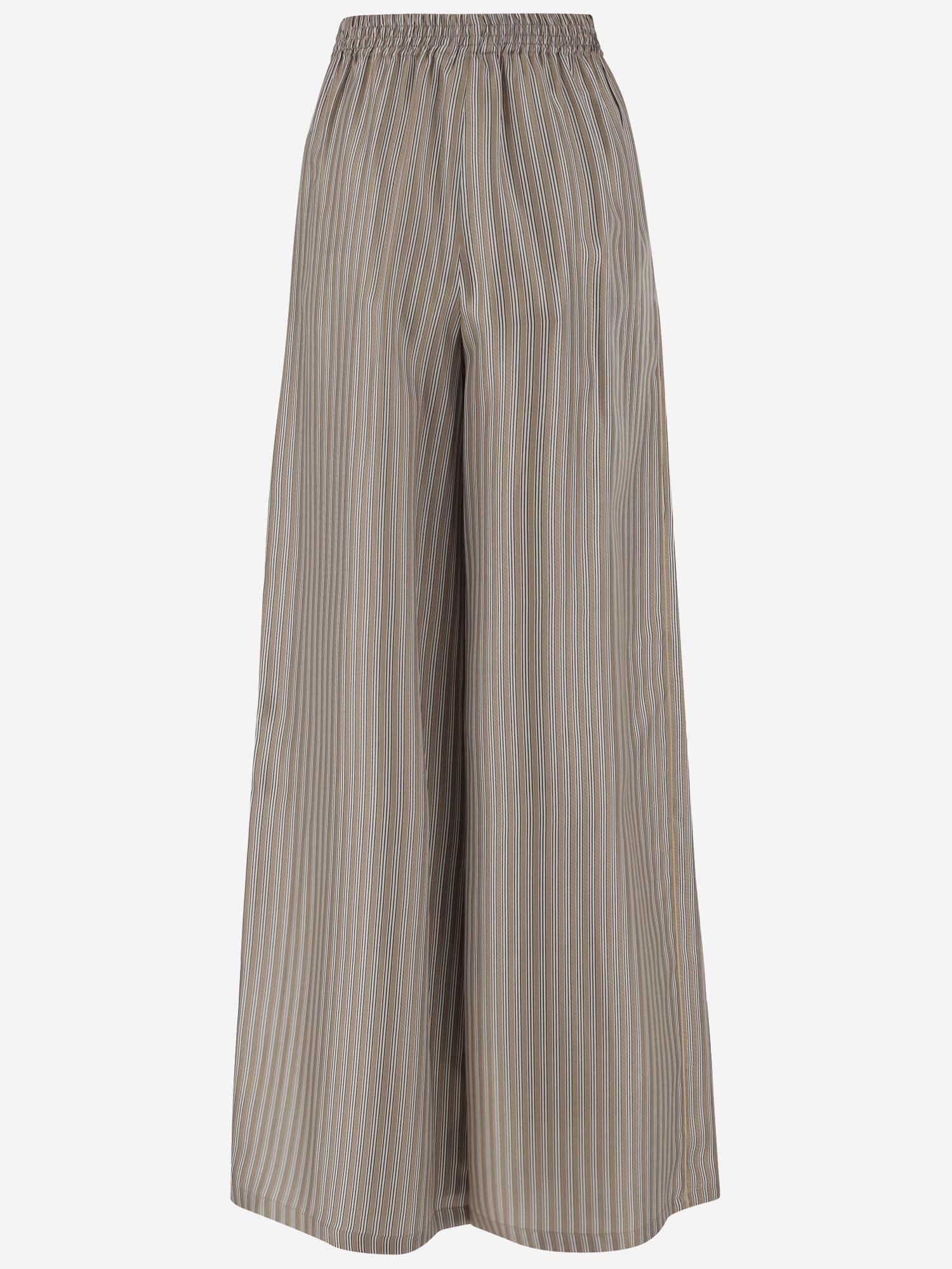 PANTALONI IN SETA CON MOTIVO A RIGHE LADINO 002 MAX MARA 