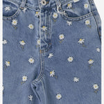 Jeans con ricami floreali P25PL453J0052 474 IL GUFO KIDS 