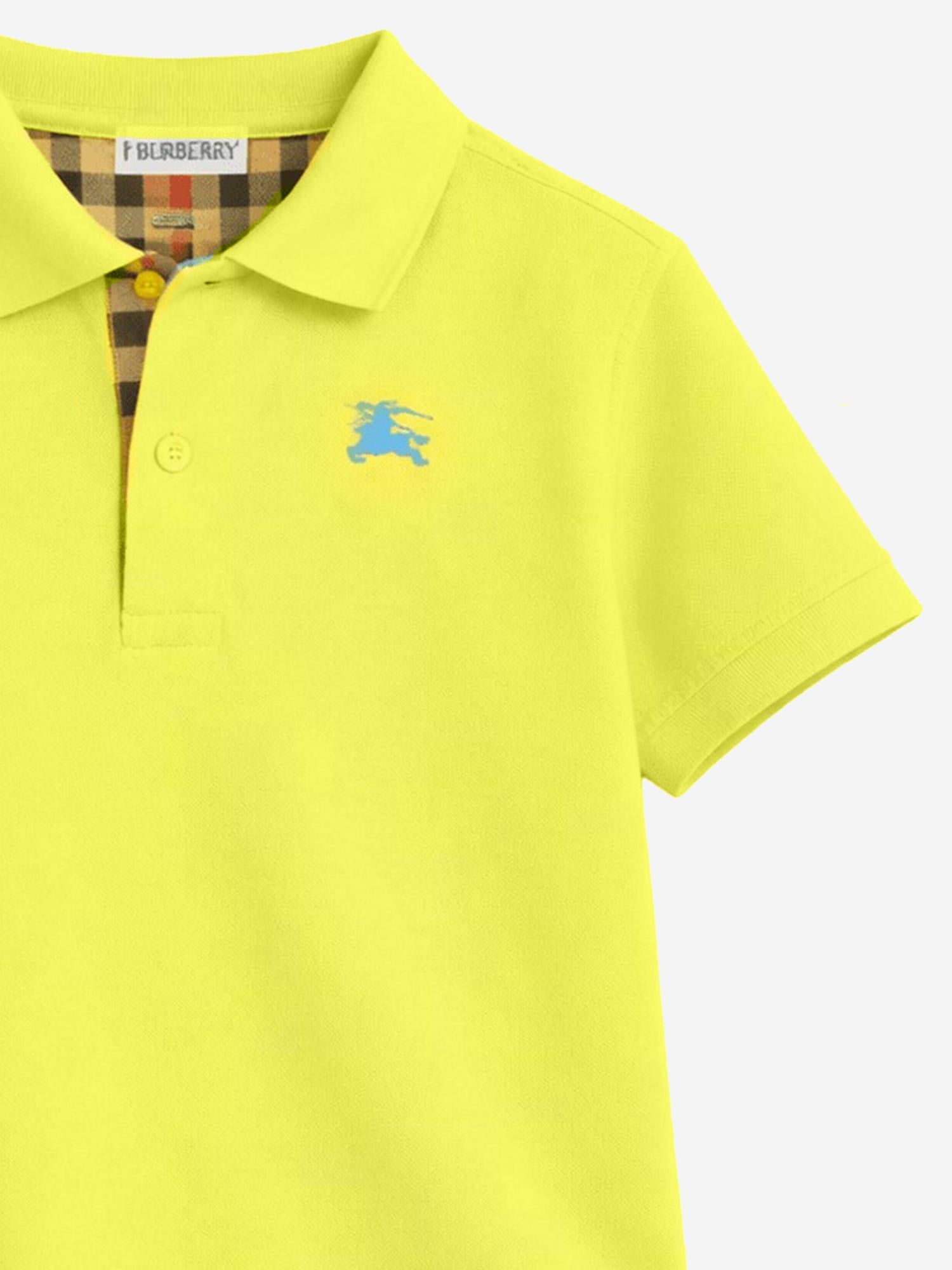 POLO IN COTONE CON LOGO 8117970 VIVIDLIME BURBERRY KIDS 