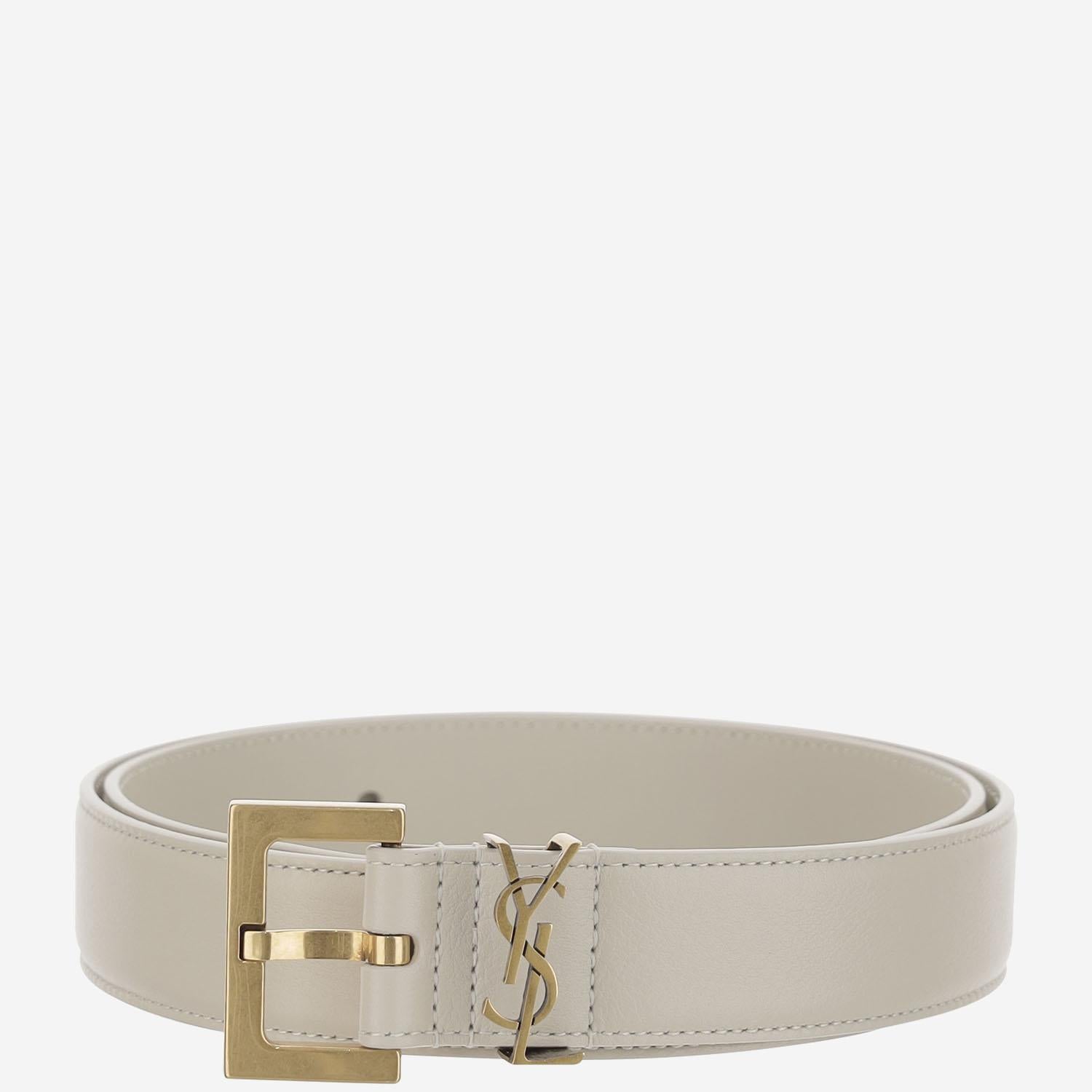 CINTURA IN PELLE LUCIDA 634437 BOO0W9207 SAINT LAURENT 