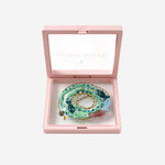 Collana in tessuto e perle di vetro FISHGLASSBEAD GREENBLUE SORBET ISLAND 