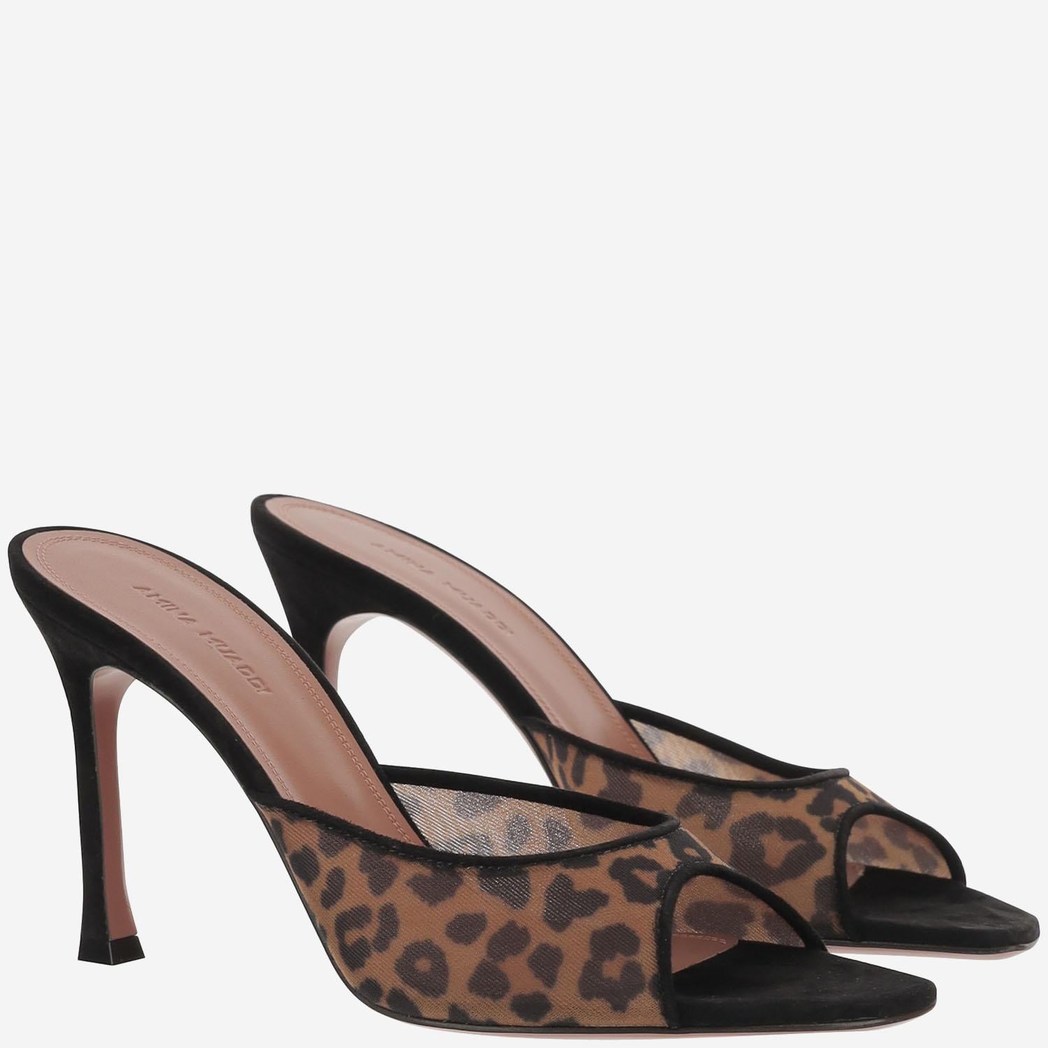 Mules Alexa in mesh ALEXAMESHSLIPPER LEOPARD AMINA MUADDI 