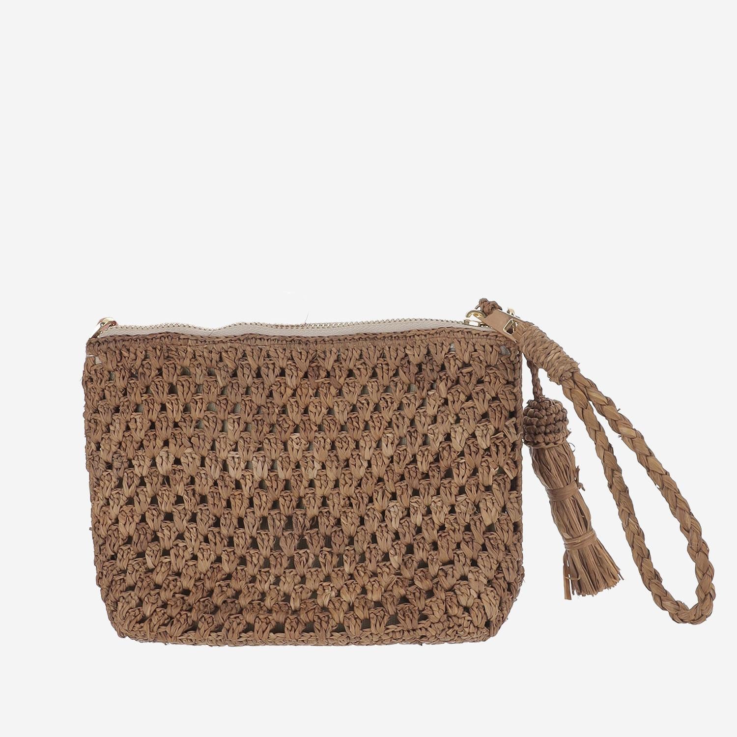 POCHETTE IN RAFIA CON LOGO RAFP001 09038L MC2 SAINT BARTH 