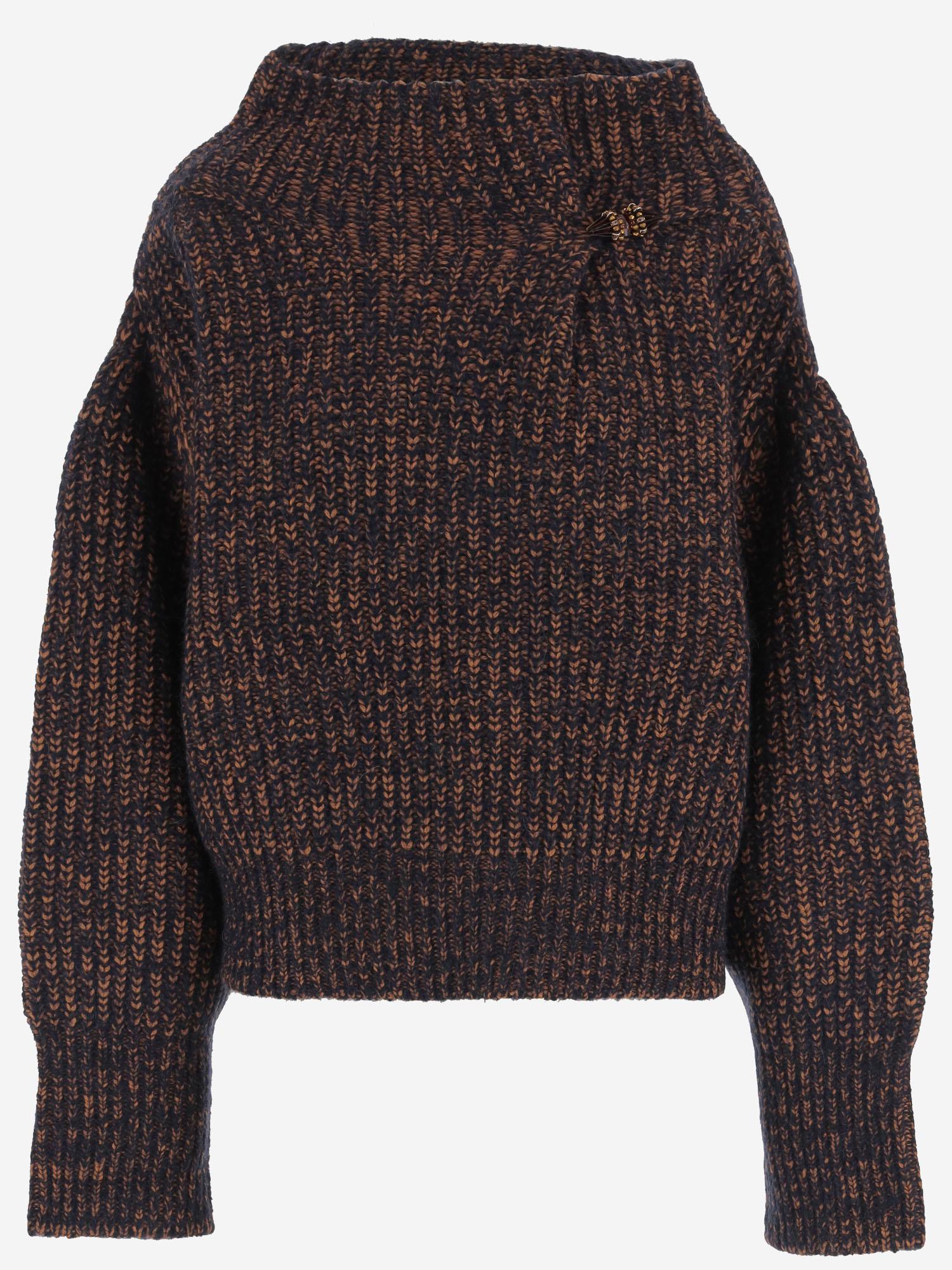Maglione in misto lana con charm 011229 2725509 DRIES VAN NOTEN 