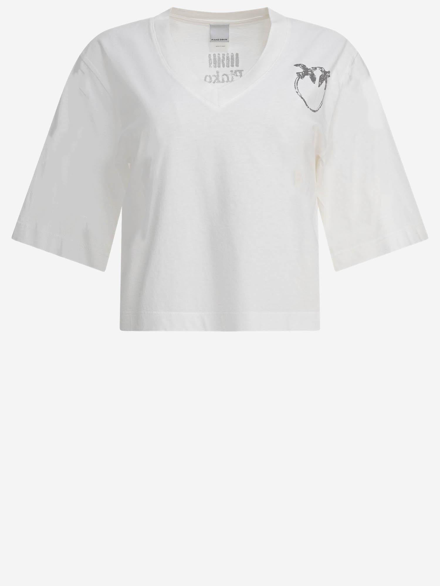 T-SHIRT IN COTONE CON LOGO 104606 A2D0Z05 PINKO 