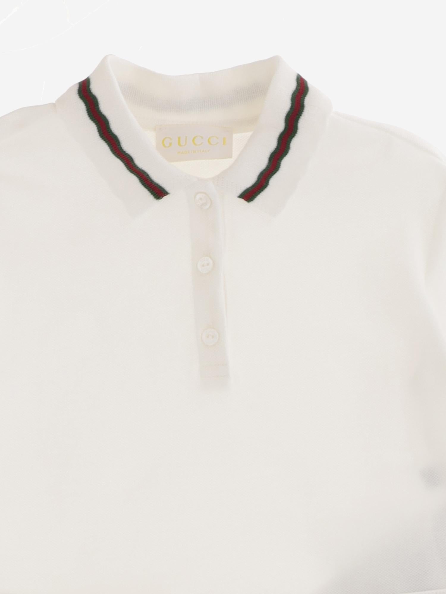 ABITO IN COTONE STRETCH CON NASTRO WEB 852838 XJHRS9024 GUCCI KIDS 