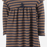 ABITO IN MISTO COTONE STRETCH A RIGHE CON FIOCCO 25W166 CASTAGNA 1+ IN THE FAMILY KIDS 
