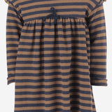 ABITO IN MISTO COTONE STRETCH A RIGHE CON FIOCCO 25W166 CASTAGNA 1+ IN THE FAMILY KIDS 