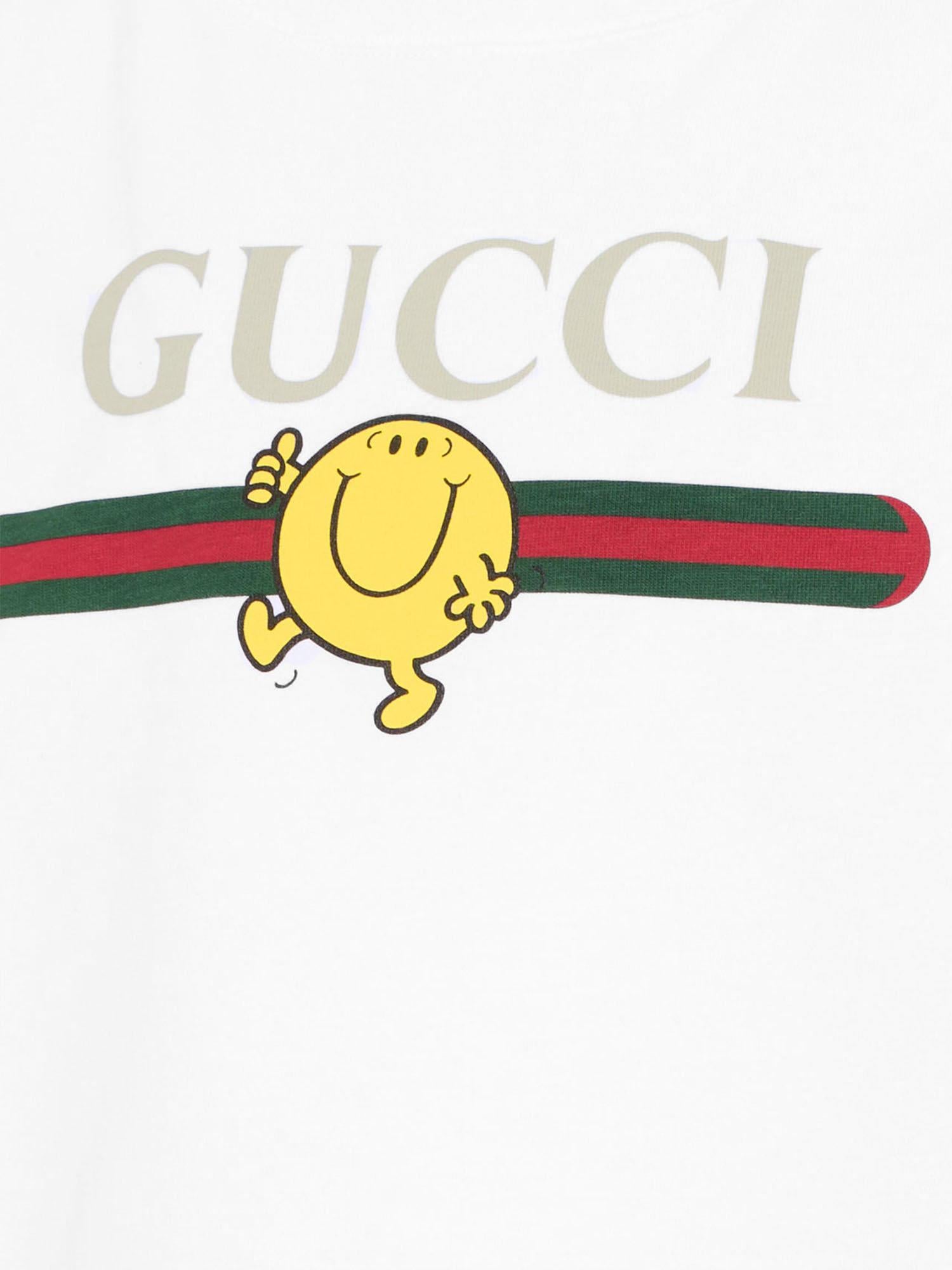 T-SHIRT IN COTONE CON STAMPA 575114 XJHPS9320 GUCCI KIDS 