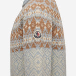 MAGLIONE IN MISTO LANA CON MOTIVO GEOMETRICO 9C00008M4505 702 MONCLER ENFANTS 