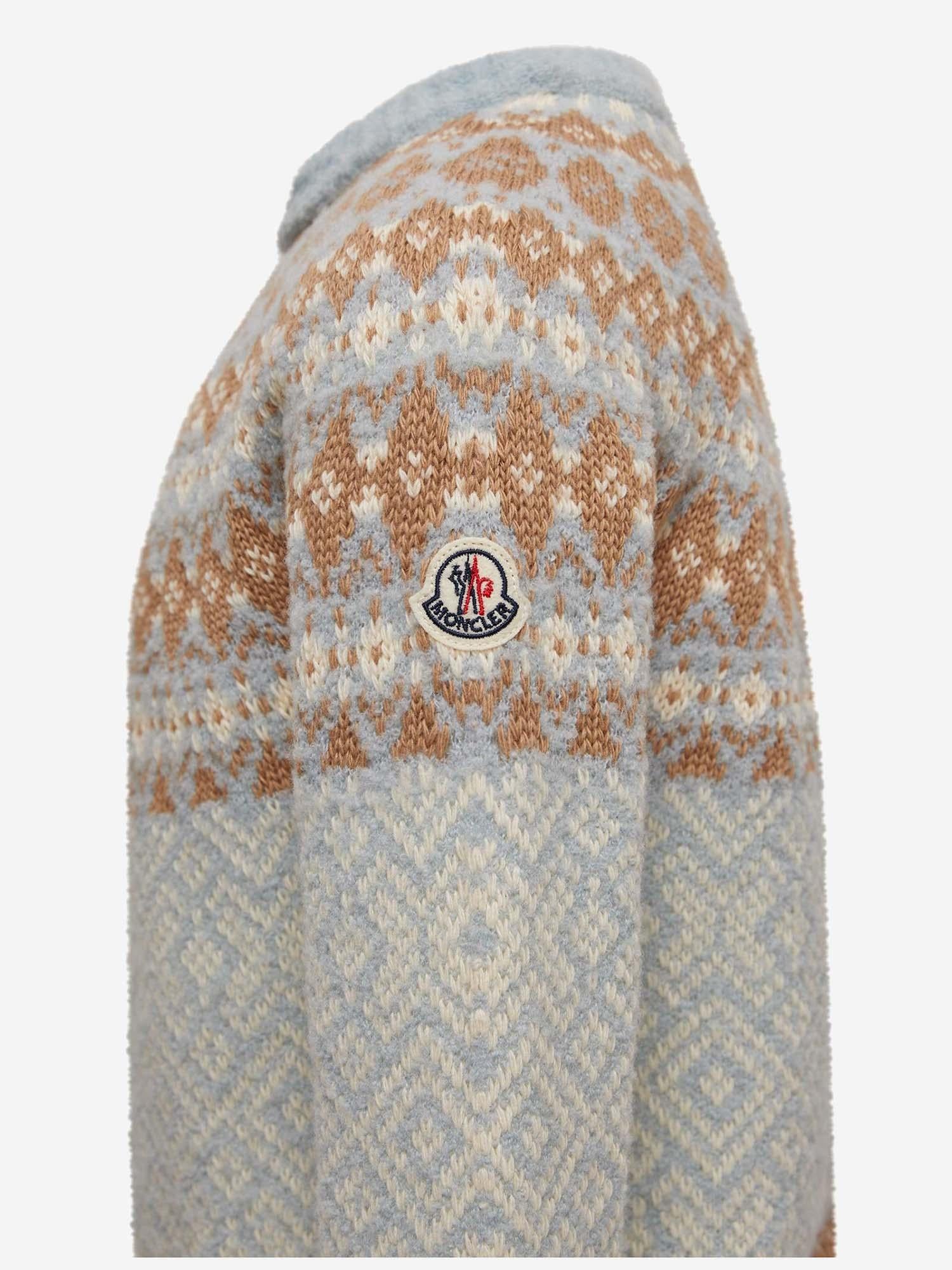 MAGLIONE IN MISTO LANA CON MOTIVO GEOMETRICO 9C00008M4505 702 MONCLER ENFANTS 