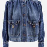 GIACCA ARRICCIATA A COLLO ALTO IN DENIM CH26SDV09258 4A1 CHLOE 