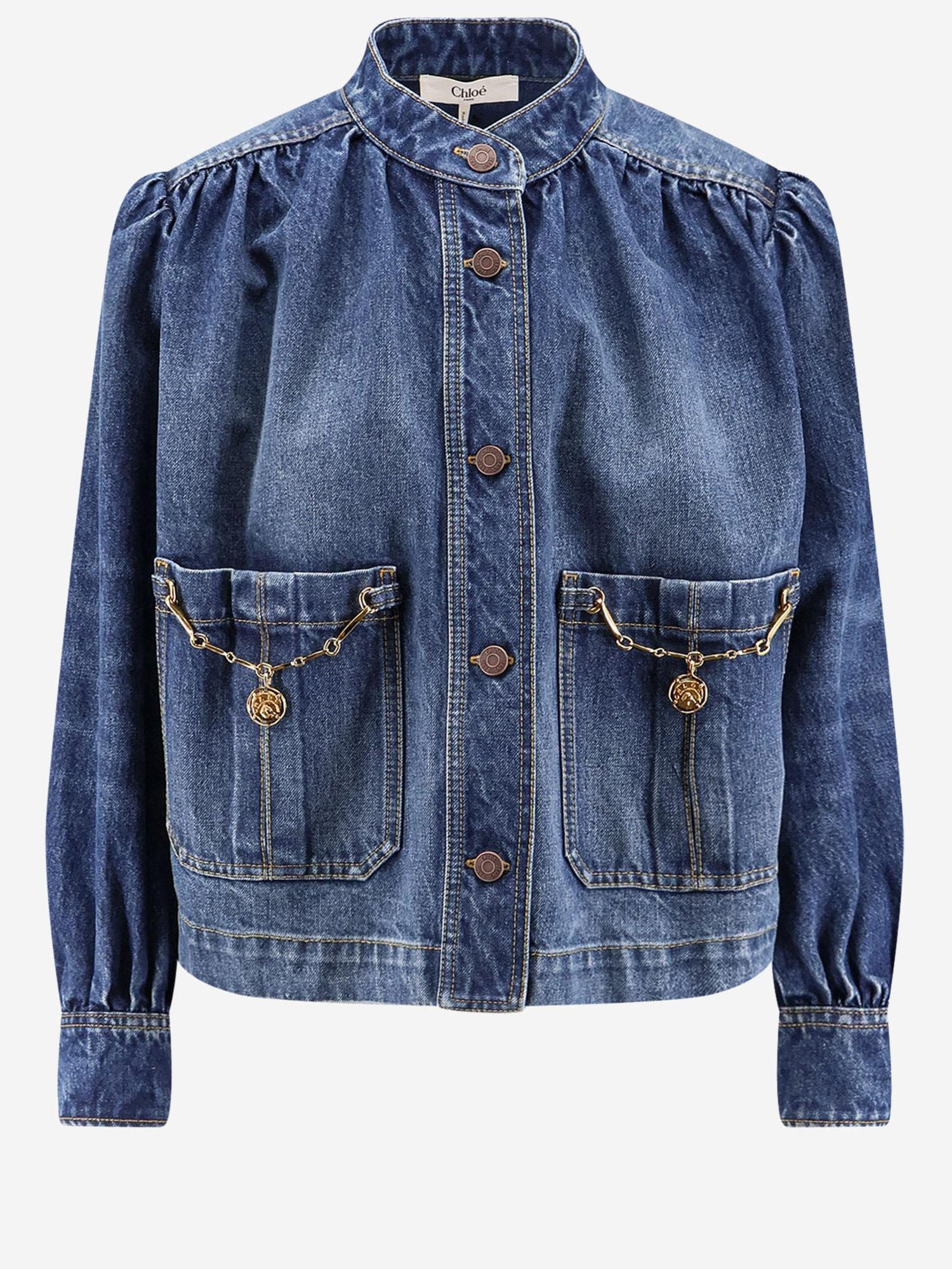 GIACCA ARRICCIATA A COLLO ALTO IN DENIM CH26SDV09258 4A1 CHLOE 