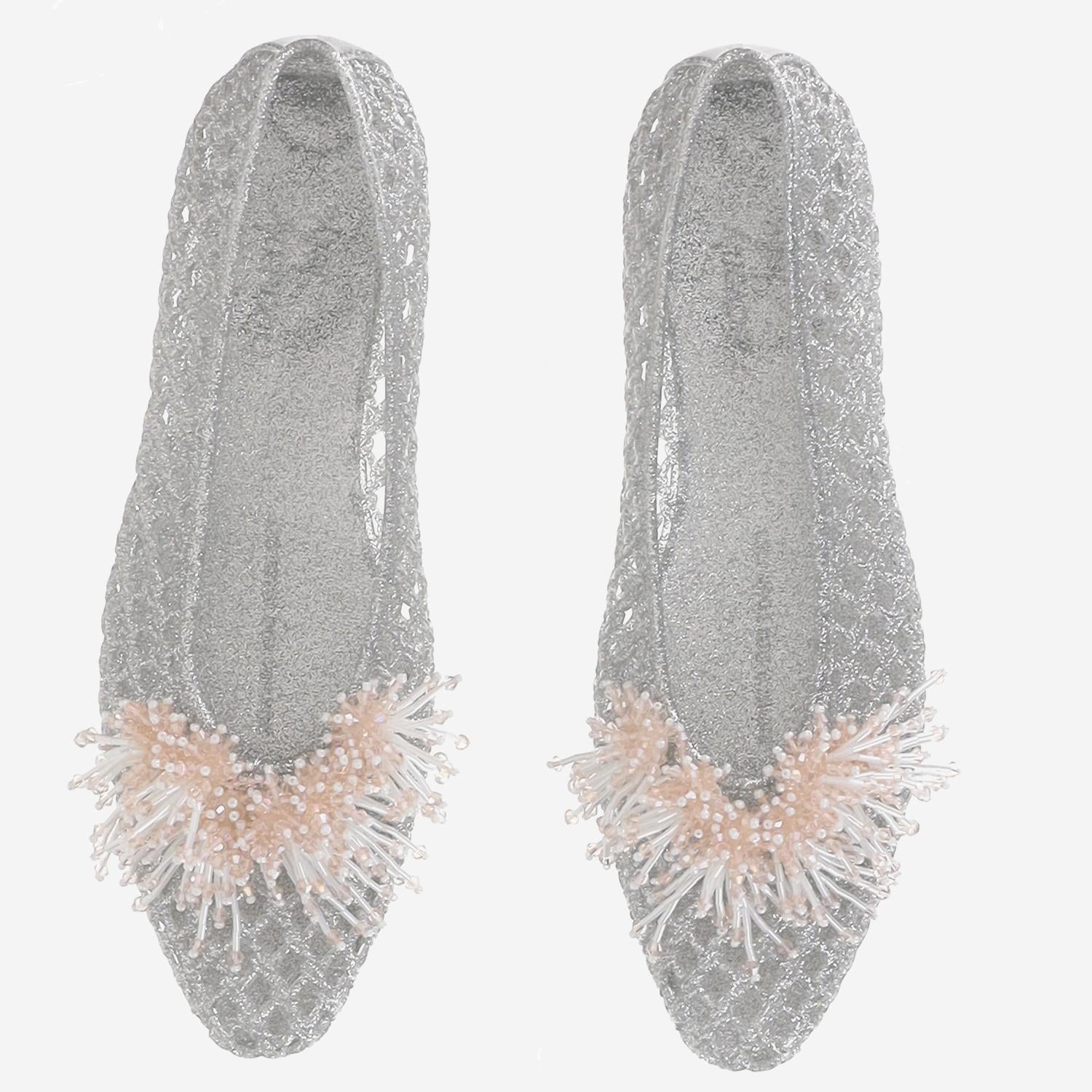 BALLERINE TRASPARENTI CON DECORAZIONE HJ25PSALST03SL01 SILVER HEAVENLY JELLY 