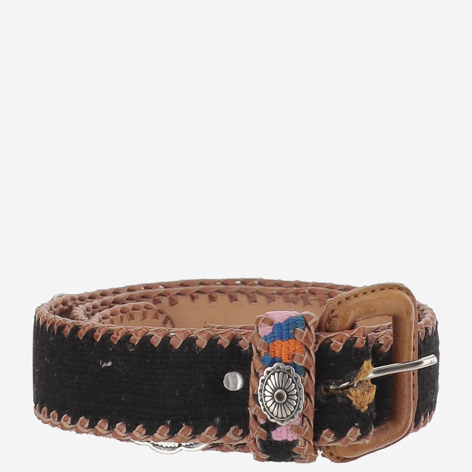 CINTURA IN PELLE E TESSUTO AMAZONIA BLACK WAITZ 