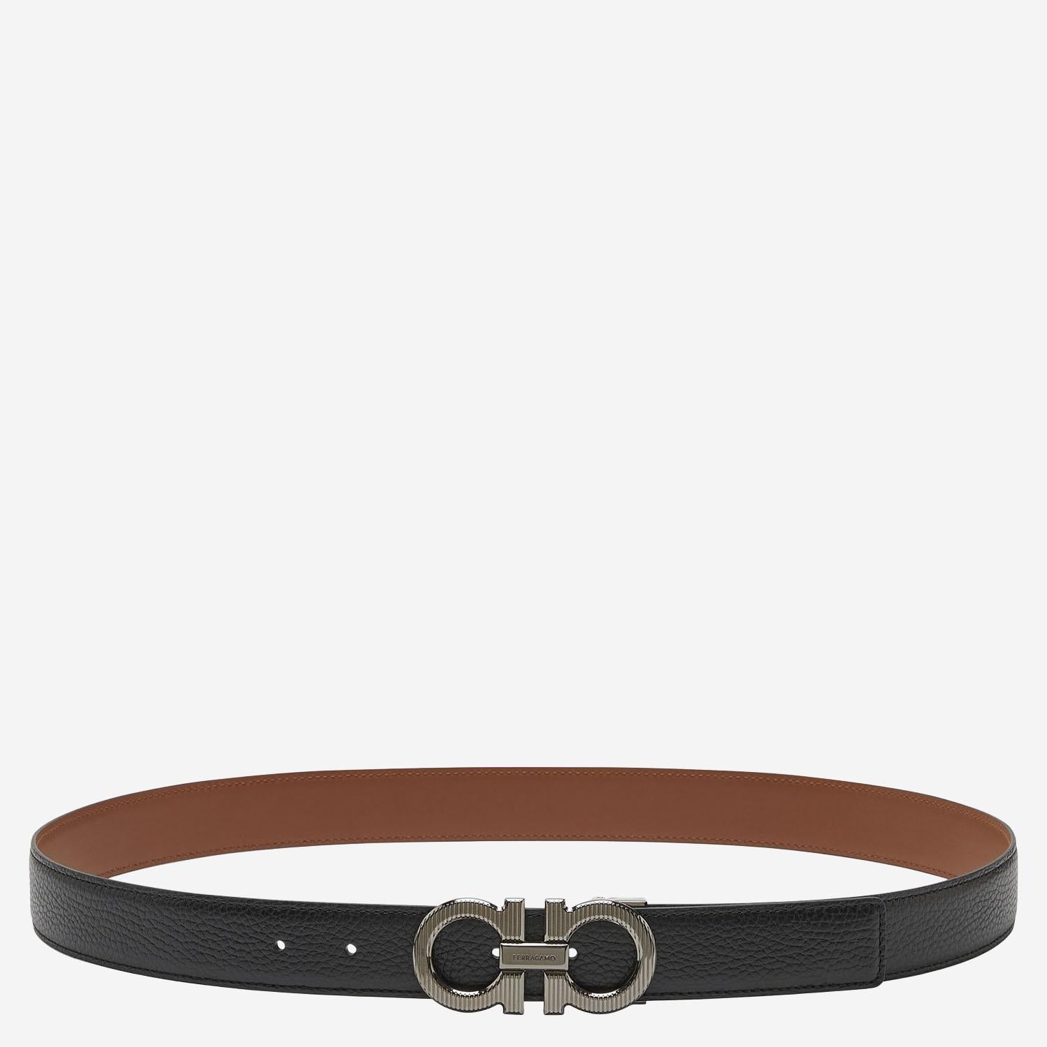 CINTURA RELIZZATA IN PELLE 670574 002NERONEWCOGNAC SALVATORE FERRAGAMO 