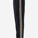 PANTALONI IN COTONE BURBERRY CHECK 8118995 NAVY BURBERRY 