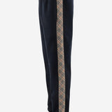PANTALONI IN COTONE BURBERRY CHECK 8118995 NAVY BURBERRY 