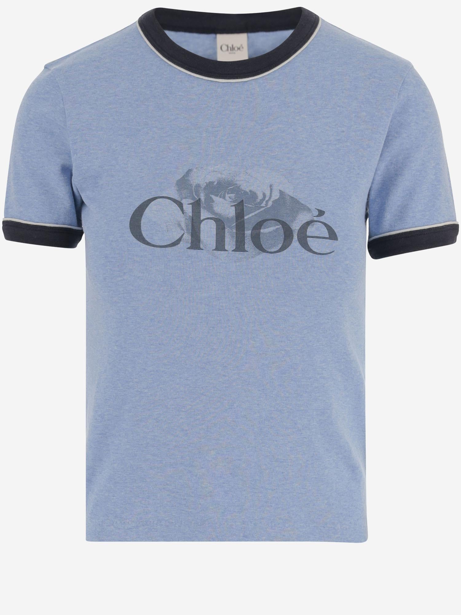 T-SHIRT IN COTONE CON LOGO CH25WJH03198 433 CHLOE 