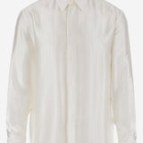 CAMICIA IN PIQUÉ DI SATIN A RIGHE 819096 Y2L919988 SAINT LAURENT 