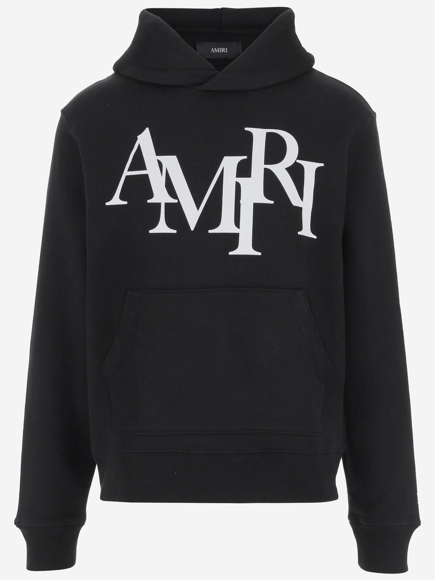 FELPA IN COTONE CON LOGO SFALSATO AMJYHD 1094Black AMIRI 