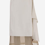 GONNA IN PELLE CON DRAPPEGGIO S053 LEAPSHEAWHITEBEIGE NICCOLO PASQUALETTI 