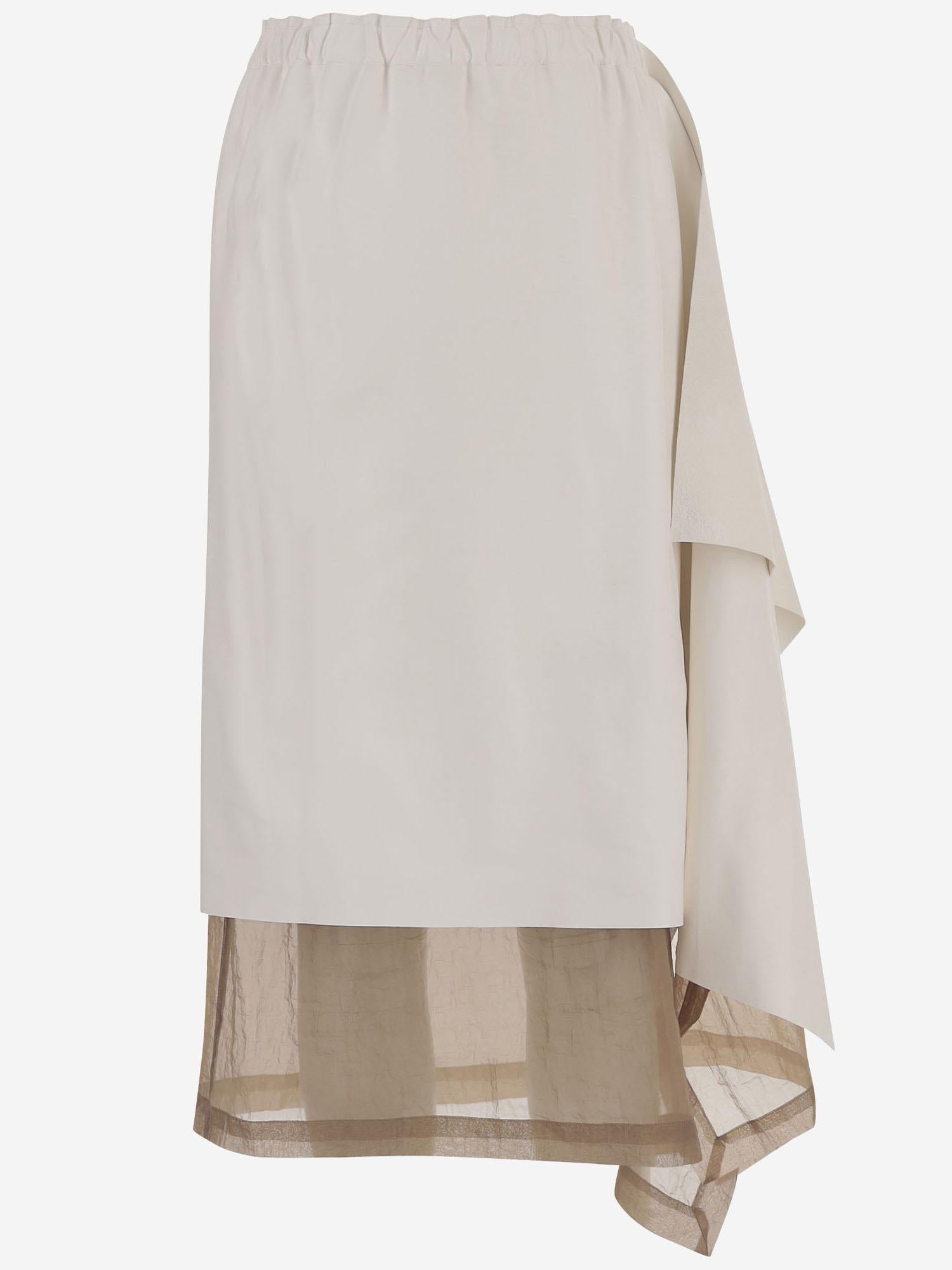 GONNA IN PELLE CON DRAPPEGGIO S053 LEAPSHEAWHITEBEIGE NICCOLO PASQUALETTI 