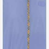 GIACCA CON CAPPUCCIO IN NYLON CON NASTRO CHECK 8122901 CORNFLOWERBLUE BURBERRY 