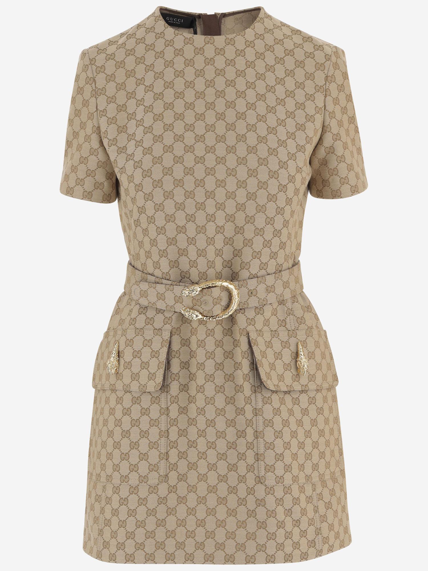 ABITO CON MOTIVO GG E CINTURA 864360 ZAUSC2061 GUCCI 