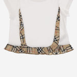 TOP IN COTONE STRETCH CON MOTIVO CHECK 8117403 WHITE BURBERRY KIDS 