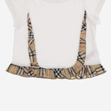 TOP IN COTONE STRETCH CON MOTIVO CHECK 8117403 WHITE BURBERRY KIDS 