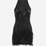 ABITO IN JERSEY TECNICO CON APPLICAZIONI PIUMATE 80PAOI03 CJI02899 JUST CAVALLI 