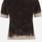 T-SHIRT IN CASHMERE CON EFFETTO SFUMATO D301AE WHITE OLIVER LATTUGHI 
