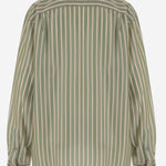 CAMICIA IN CUPRO A RIGHE CON TASCHE APPLICATE 010712 3274604 DRIES VAN NOTEN 