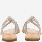 SANDALI IN PELLE CON STRASS TASO SILVER KIMA 