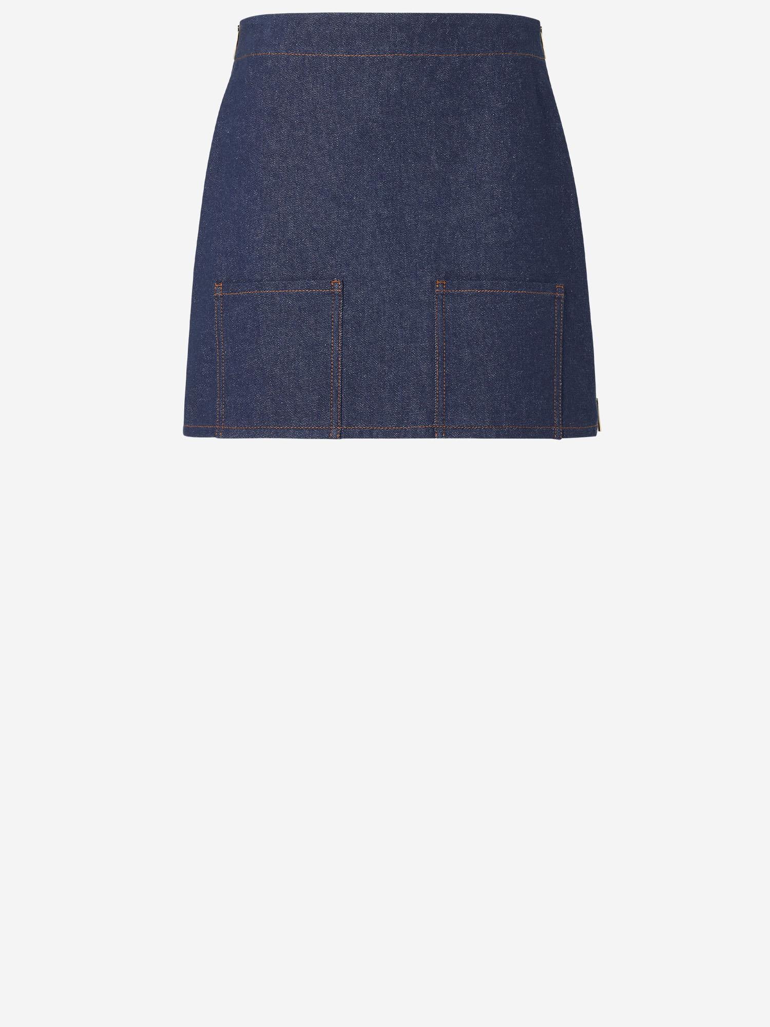 GONNA IN DENIM DI COTONE FLQ608 AOHSF0QB0 FENDI 