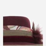 CAPPELLO fedora IN LANA BORDEAUXFEDORAHATWITHFEATHERS NATURAL ALEXIA ALVAREZ DE TOLEDO 
