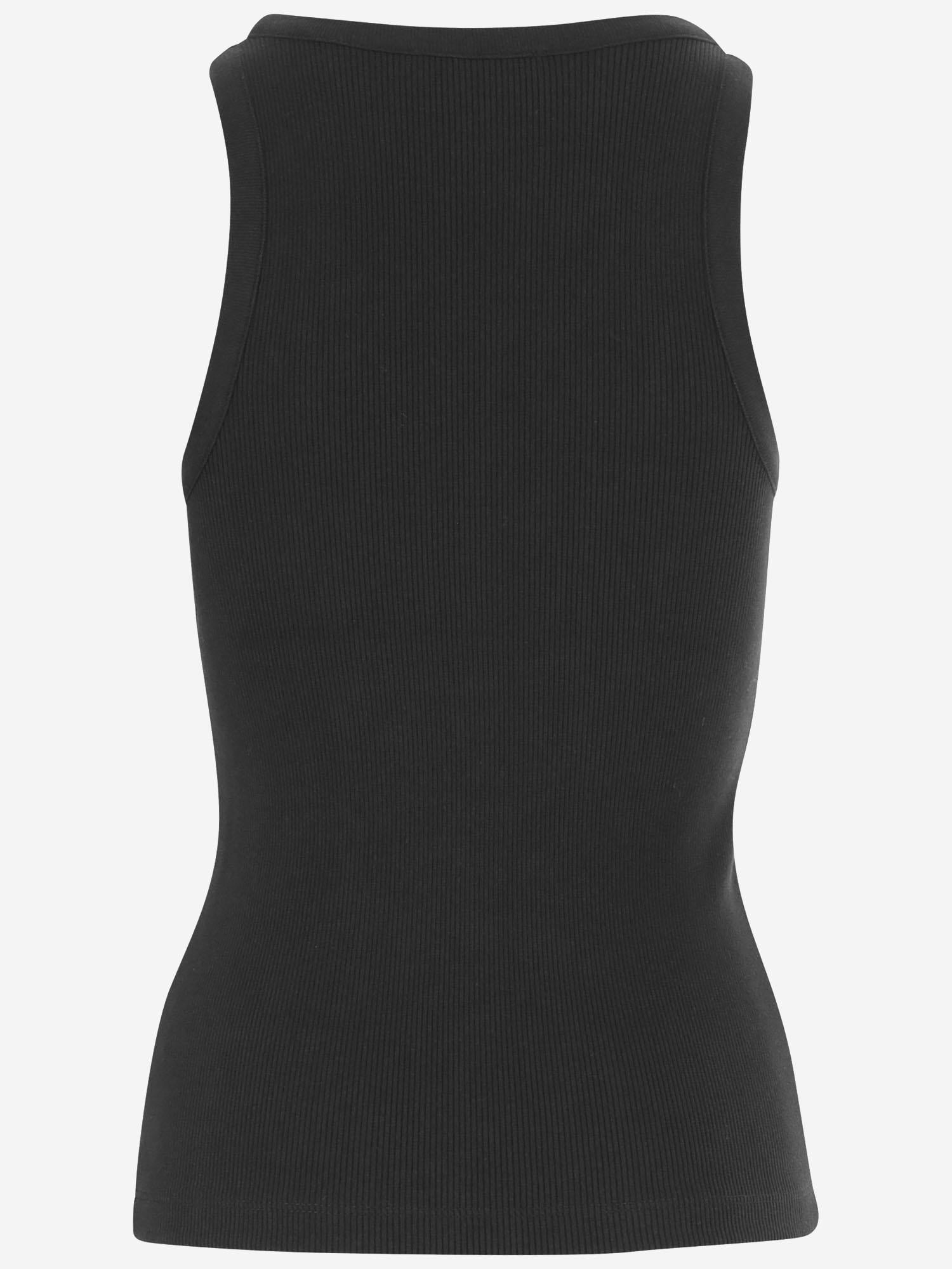 CANOTTA IN MISTO COTONE STRETCH V018884418 001BLK VINCE 