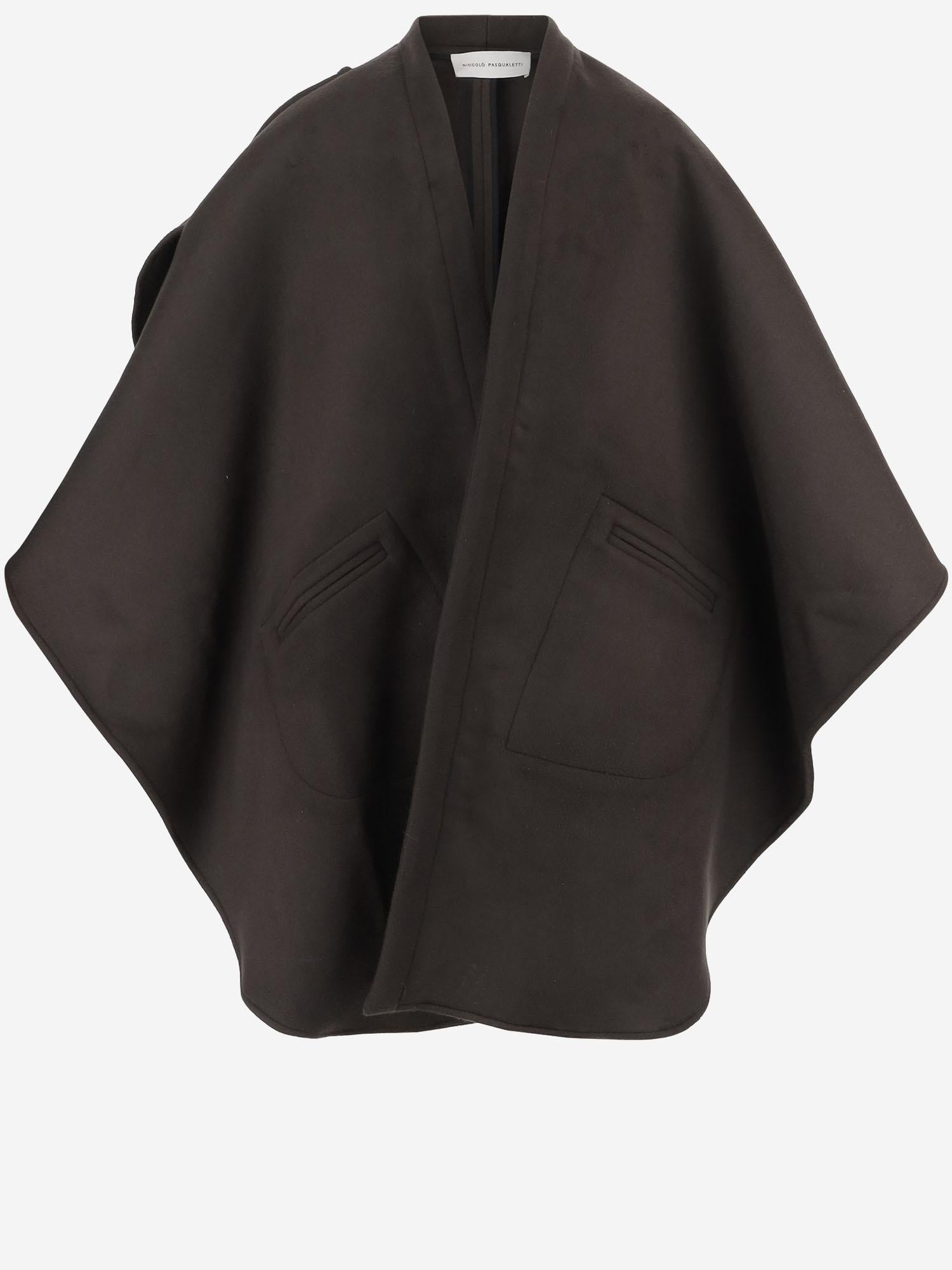 CAPPA IN LANA E CASHMERE CON TASCHINI A FILETTO C008 DFWCMARRON NICCOLO PASQUALETTI 