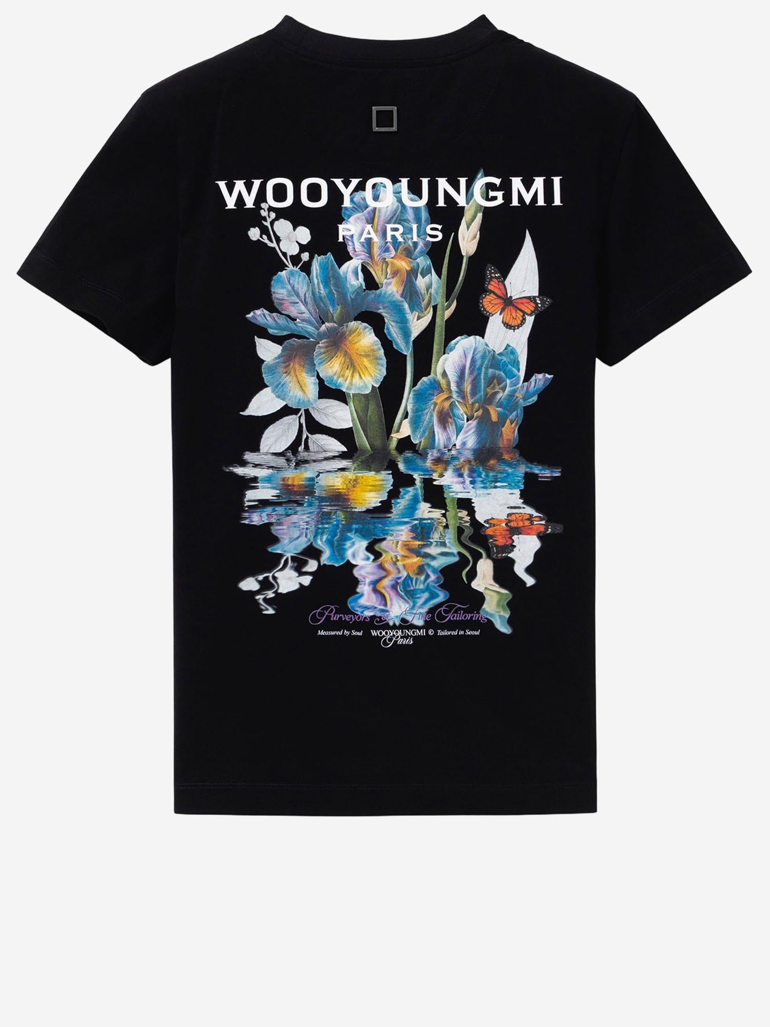 T-SHIRT IN COTONE CON STAMPA POSTERIORE M261TS06 708B WOOYOUNGMI 