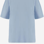 T-SHIRT IN COTONE CON STAMPA POSTERIORE 6261K21081 Aqua CARVEN 