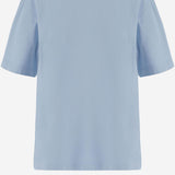 T-SHIRT IN COTONE CON STAMPA POSTERIORE 6261K21081 Aqua CARVEN 