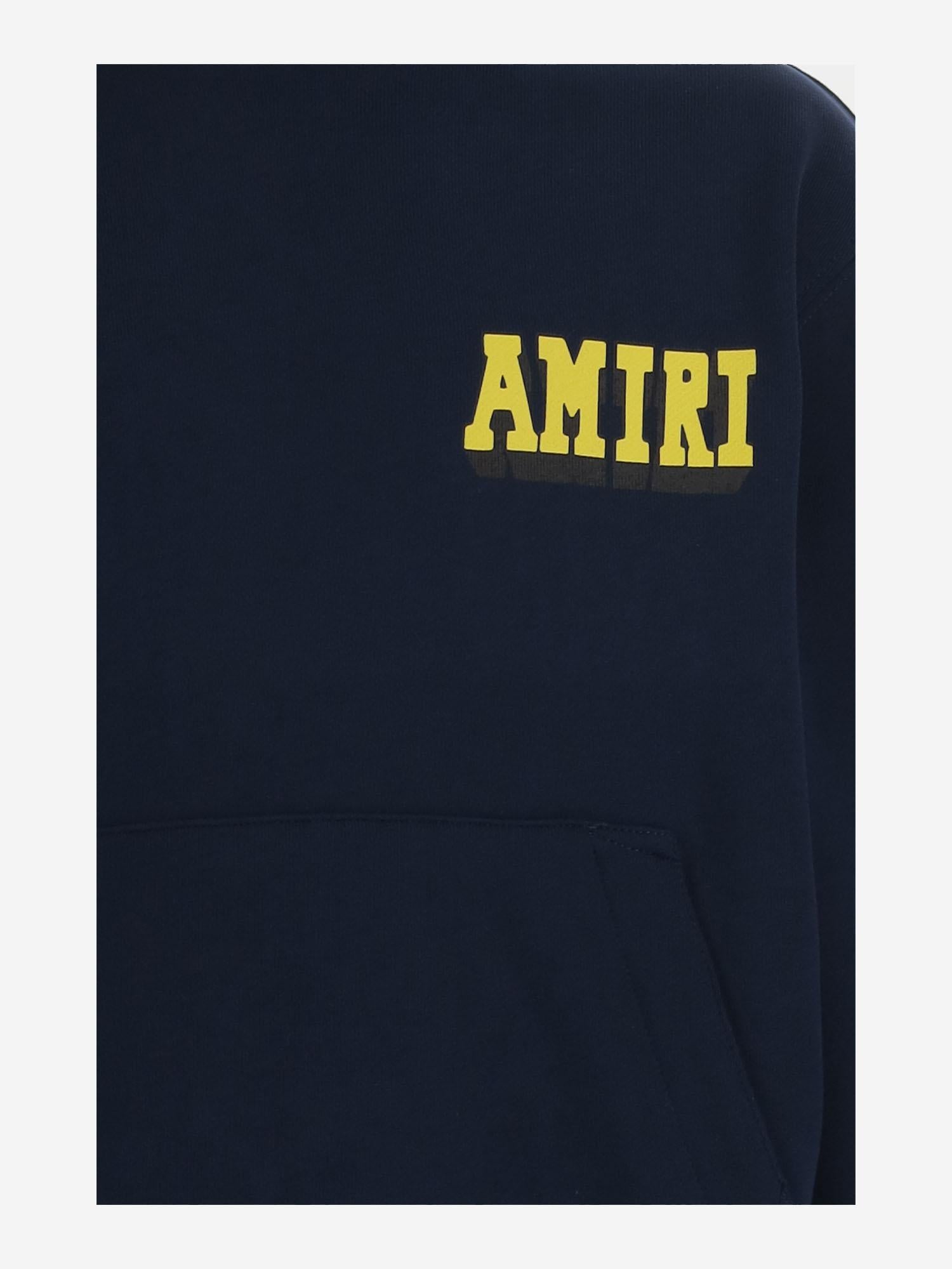 FELPA IN COTONE CON STAMPA E LOGO AKJYHD 1023Midnight Blue AMIRI KIDS 